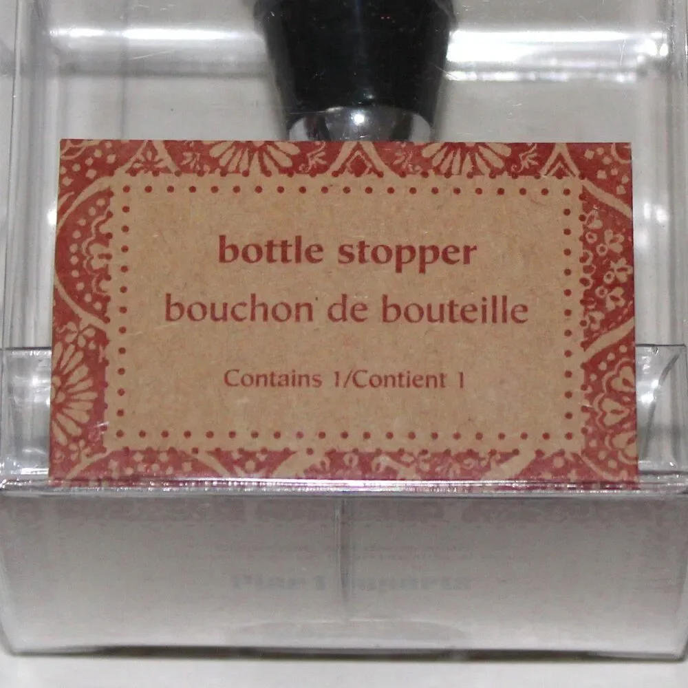 Pier 1 Imports Bottle Stopper Glass Christmas Tree stainless steel NEW NOS